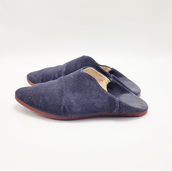 Carrie Forbes Babouche Flats in Navy Suede - Picture 4 of 12
